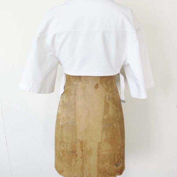JACQUEMUS Le Bahia Court Cotton Shirt XS Crop Top Minimalist Avant Garde - Picture 6 of 9